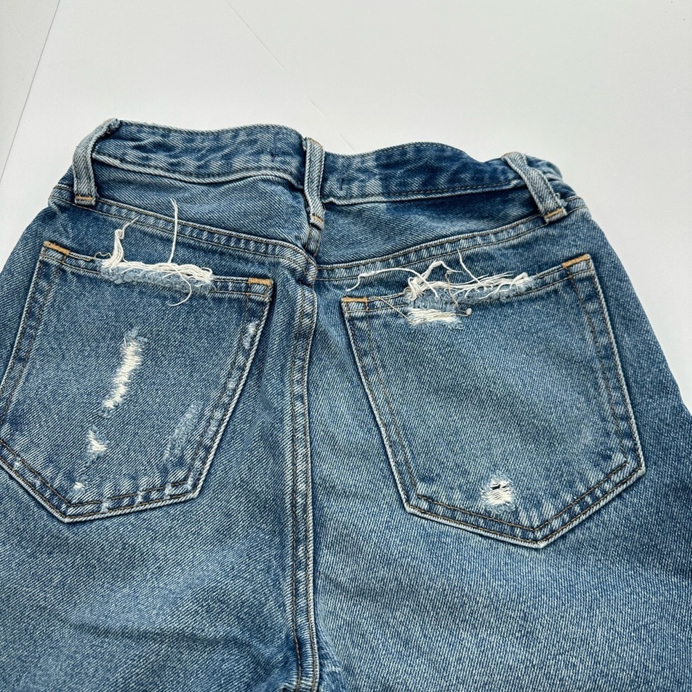 Abercrombie & Fitch Light Blue Distressed Straight Leg Jeans - Picture 5 of 6